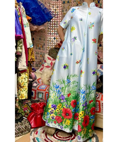 70-80s flower dress