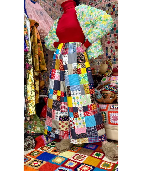 70s patchwork wide leg pants