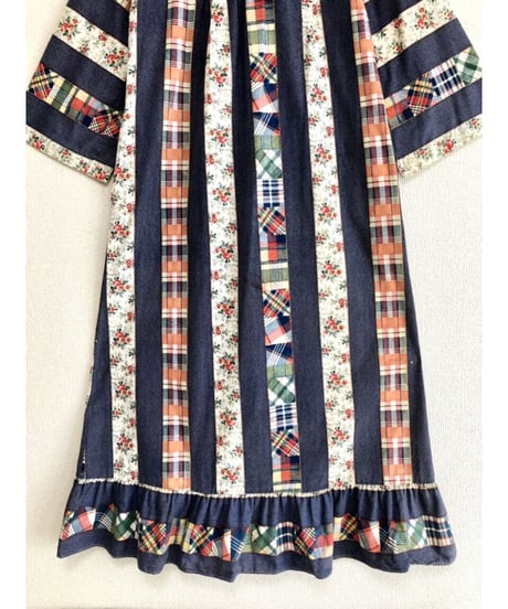 patchwork print dress