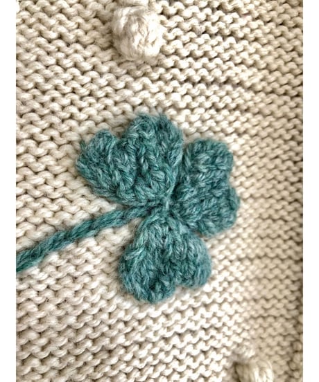 ireland hand knit shamrock motif sweater