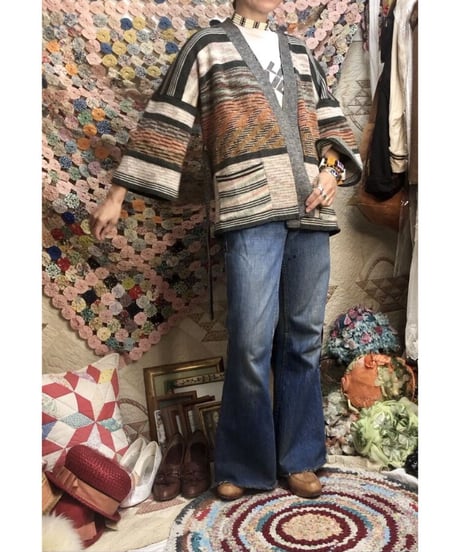 1970's mix color cardigan