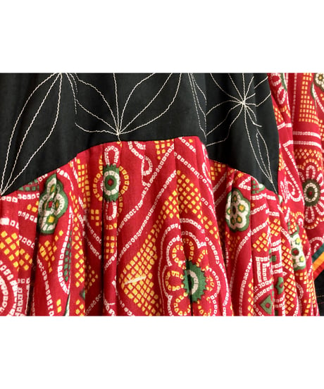 70's mirror work embroidered dress