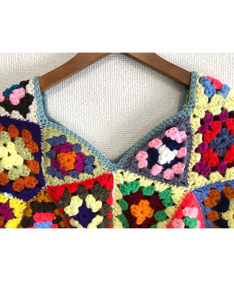 granny square pullover tops