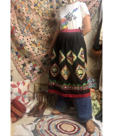 hand embroidered mirror work skirt
