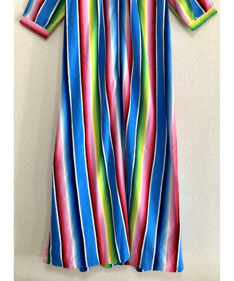 70s multicolored stripe dress