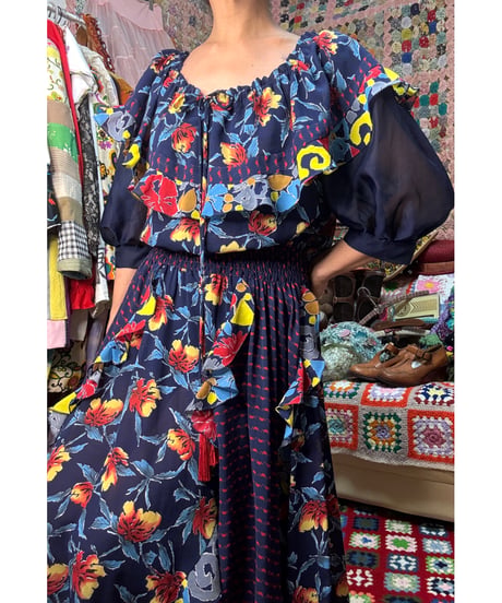 80s LACHINE flower dress