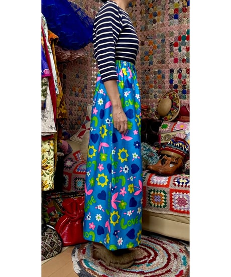 love and flower super wide leg pants（60-70s fabric）