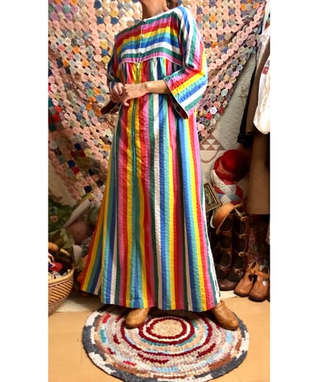 70s mulch stripe easy dress