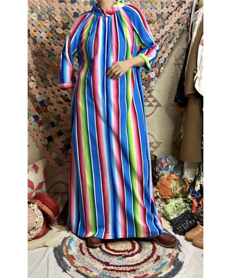 70s multicolored stripe dress