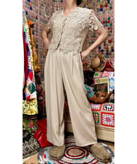 80s cut work lace jump suit