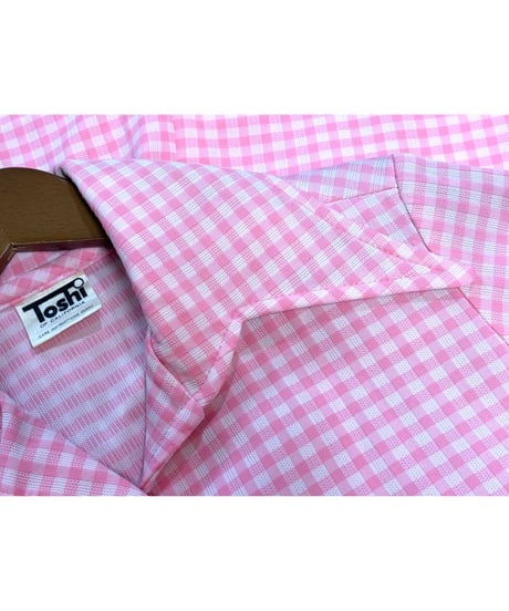70s gingham polyester 2pc（jacket & pants）