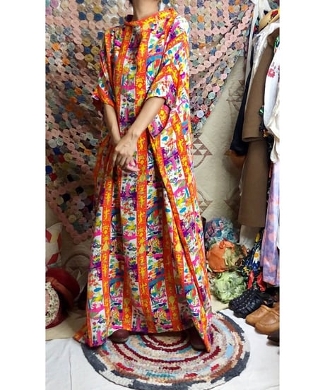 60s oriental print dress