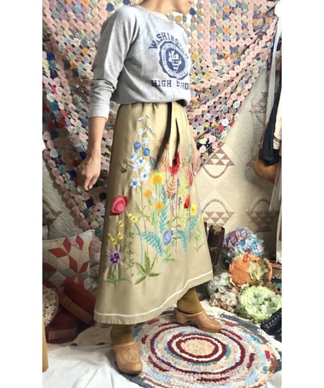 hand embroidered wrap skirt