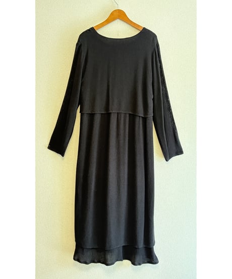 80s black layer dress