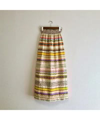 70s embroidered ribbon work skirt