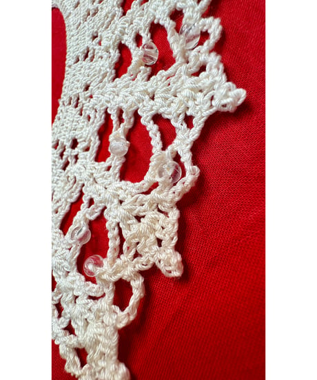 clear beads crochet collar