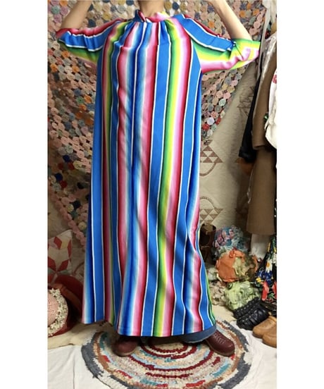 70s multicolored stripe dress