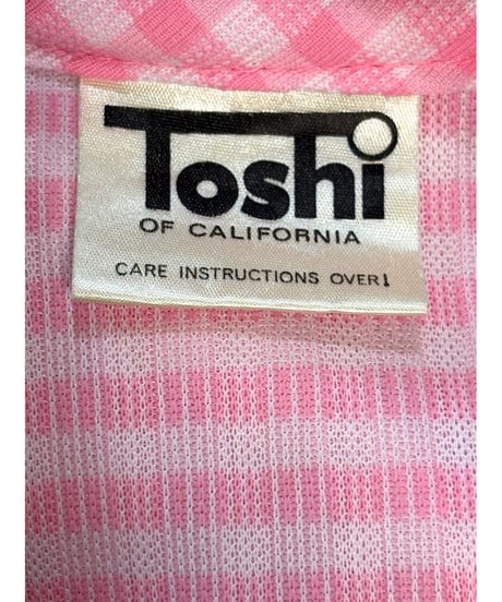 70s gingham polyester 2pc（jacket & pants）