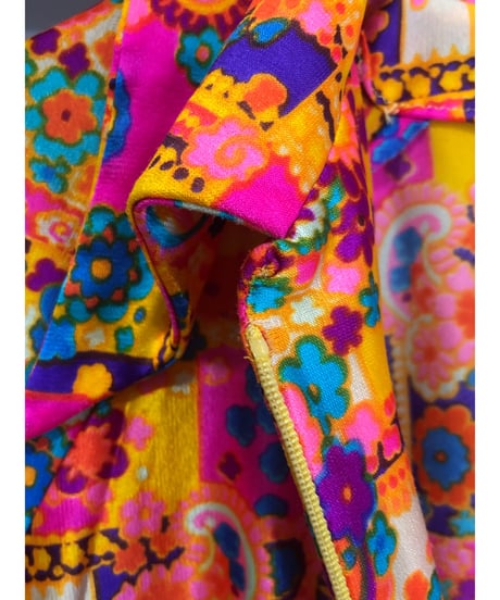 70s  psychedelic flower dress