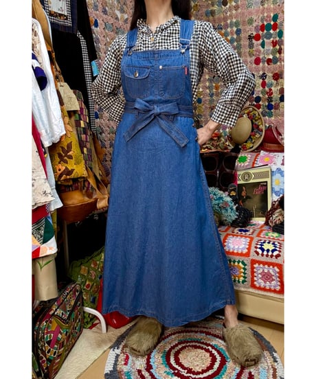 light denim salopette skirt