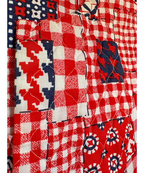 70s patchwork print dress