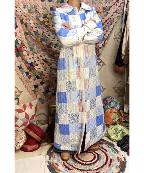 patchwork print quilting coat
