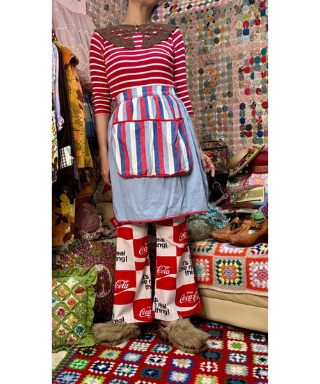 70s coca-cola print cotton pants