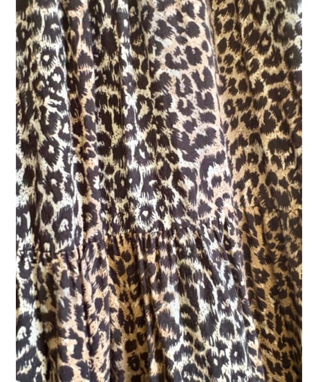 80s leopard tiered skirt