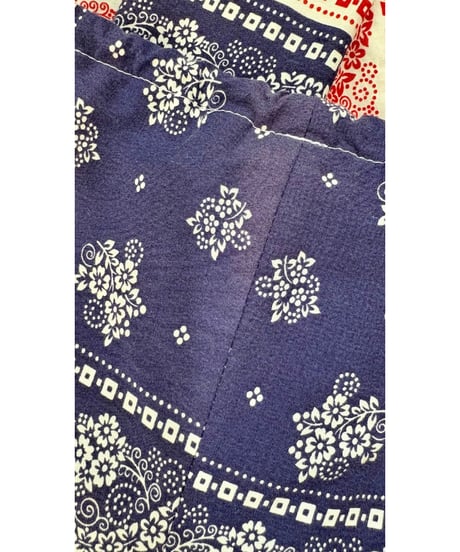 70s bandanna print wide leg pants