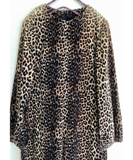 70-80's corduroy leopard all-in-one