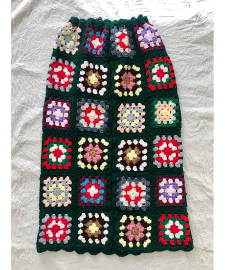 granny square skirt green