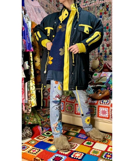 80s 2tone color blouson