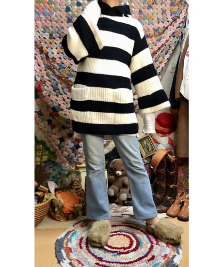 70s stripe hoodie knit