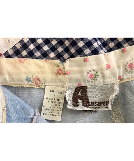 70's denim × patchwork skirt