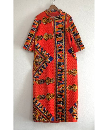 60s paisley quilting dress