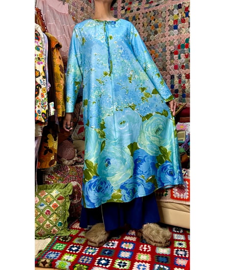 70s flower print dress