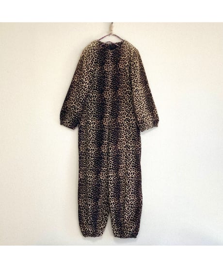 70-80's corduroy leopard all-in-one