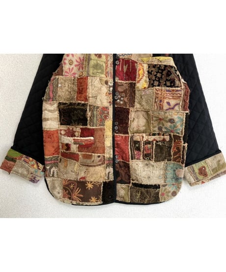 patchwork embroidered quilting jacket