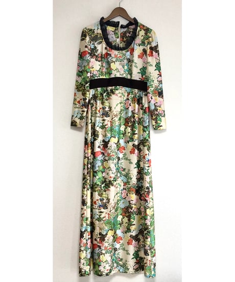 60-70s floral oriental dress