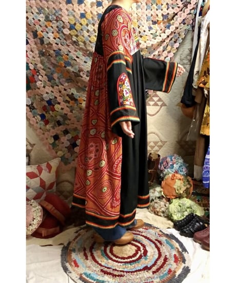 70's mirror work embroidered dress