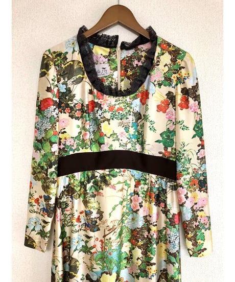 60-70s floral oriental dress