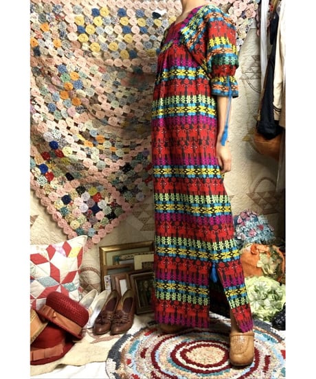 vintage guatemala embroidered one-piece