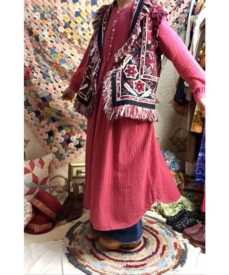 tapestry fringe concho vest
