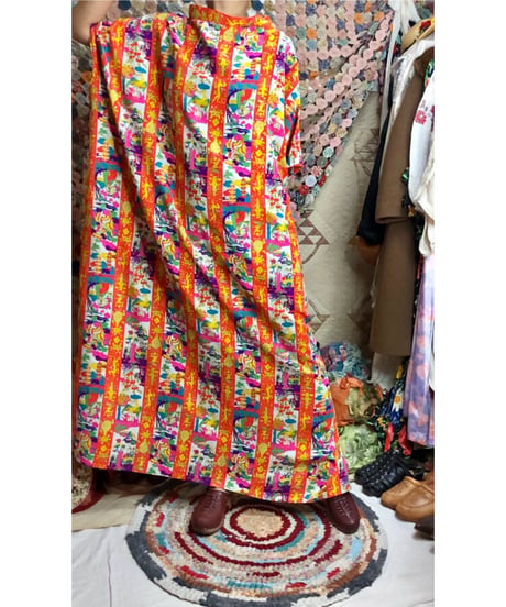 60s oriental print dress