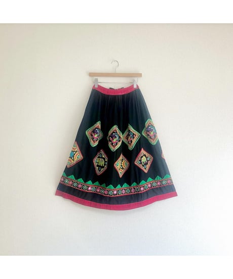 hand embroidered mirror work skirt