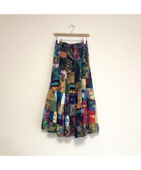 indian  rayon patchwork skirt