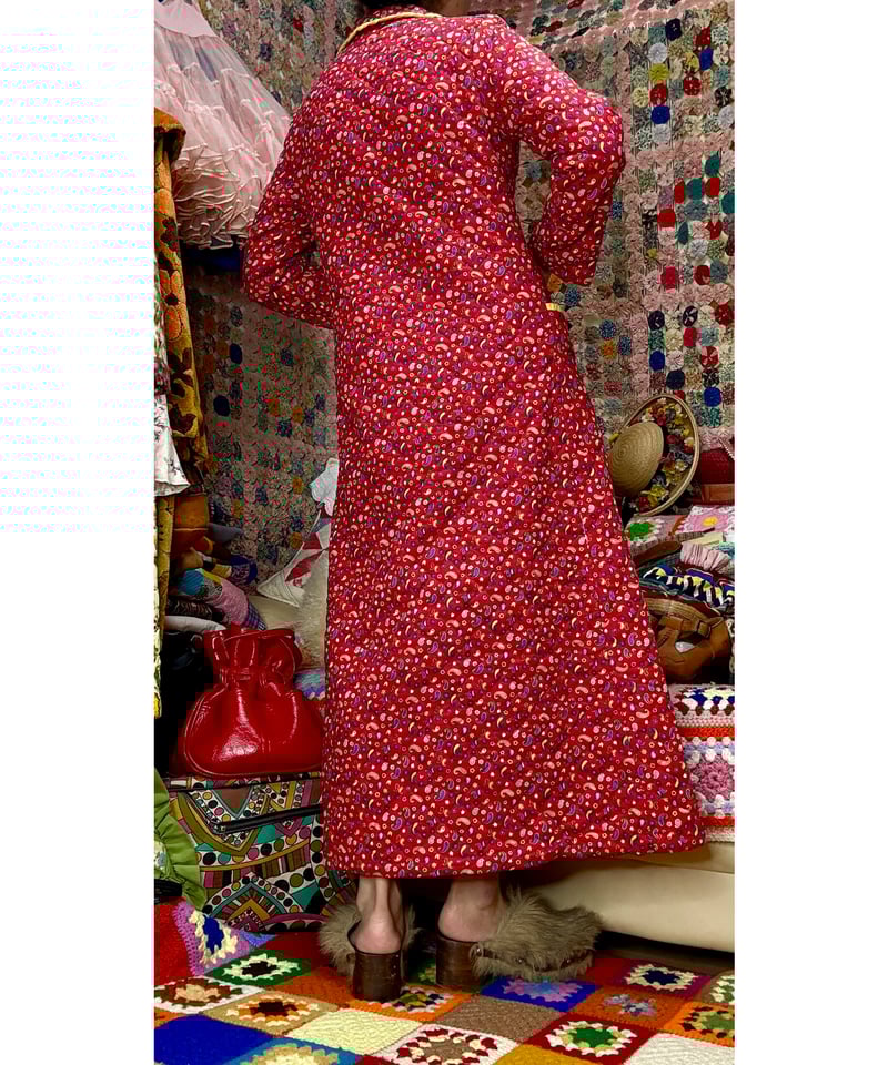 70s flower quilted robe | Quilt