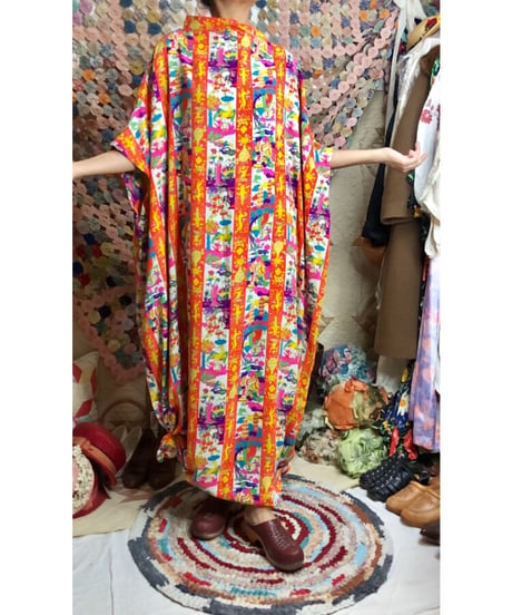 60s oriental print dress