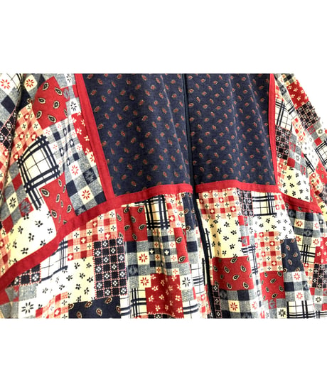 patchwork print dress