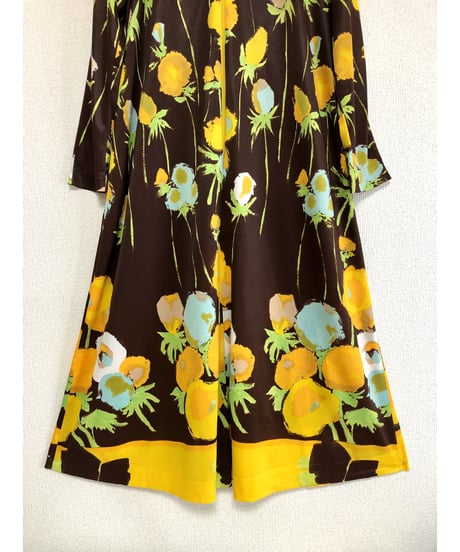 70's flower easy dress